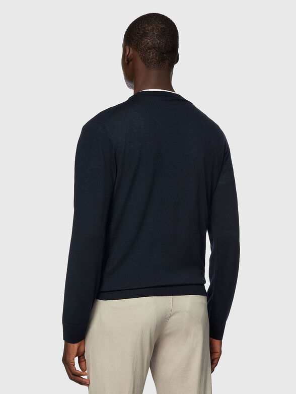 Wool sweater in dark blue - 3
