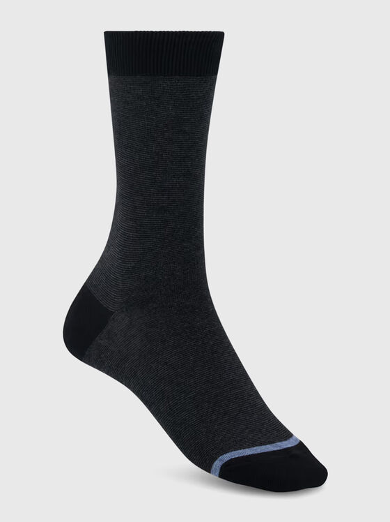 Black cotton-blend socks - 1
