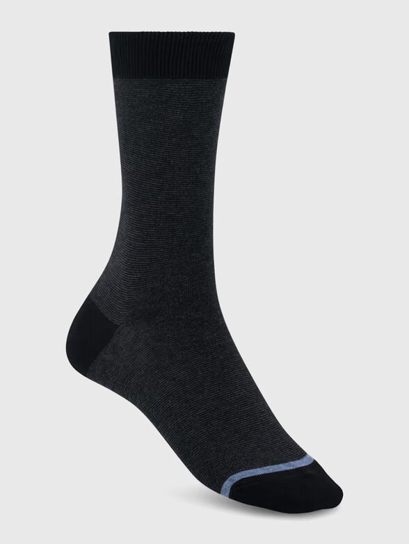 Black cotton-blend socks - 1