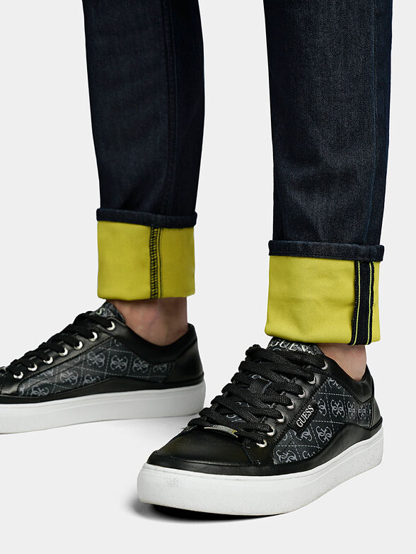 CHRIS Dark blue jeans with neon accents - 5