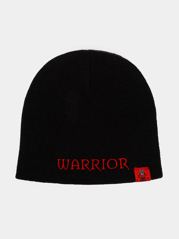 Knitted hat with logo print - 1