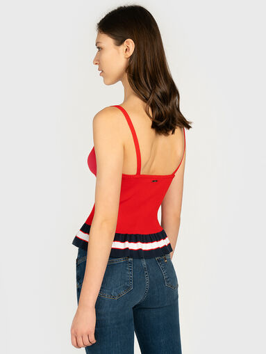 Knit top with ruffled hem - 4