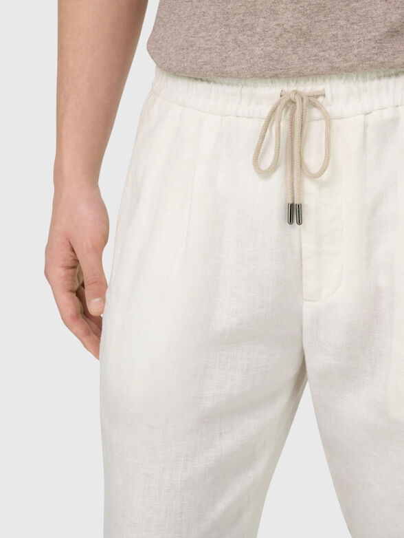 Linen pants with ties - 3