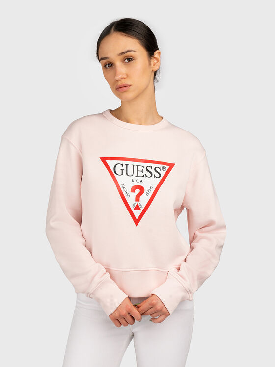 Logo print sweatshirt in pink - 1