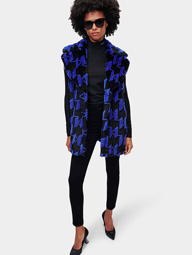 Eko fur vest with monogram print - 5