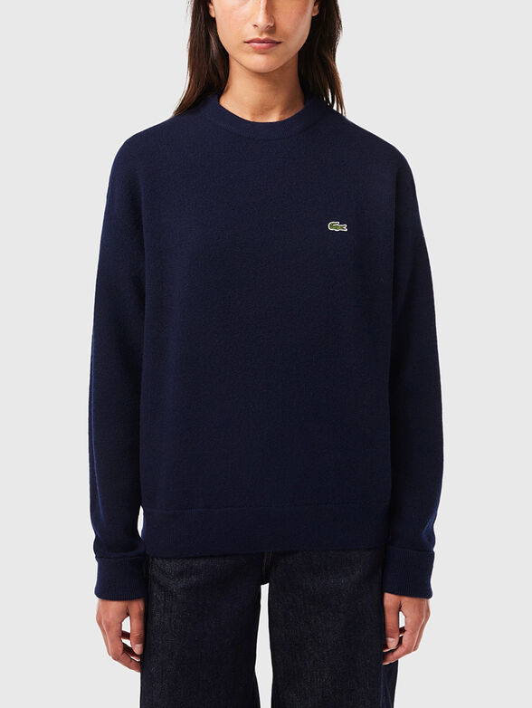 Dark blue wool sweater - 1