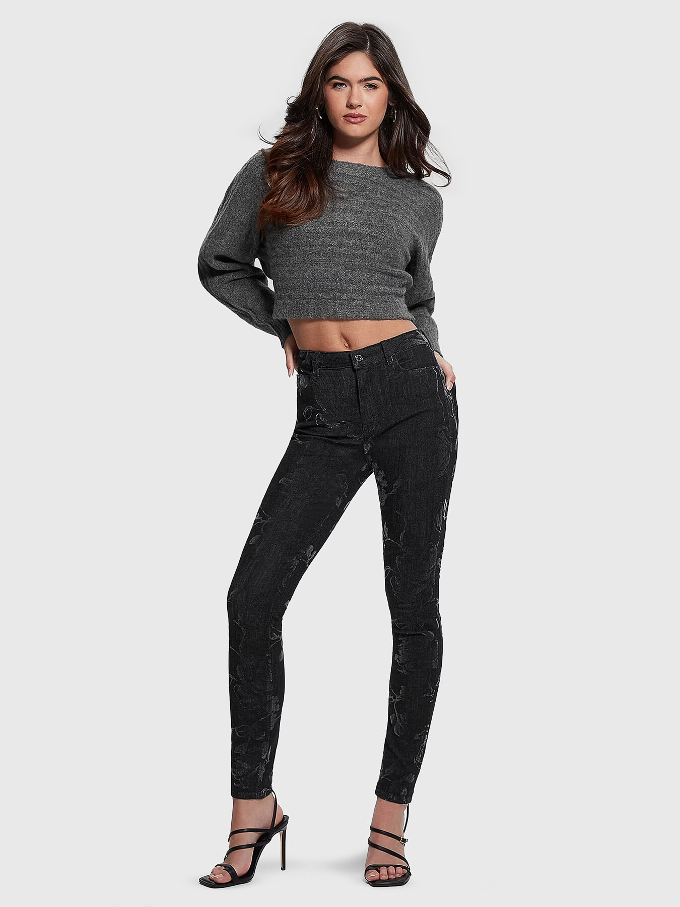 Skinny jeans with floral details brand GUESS — Globalbrandsstore