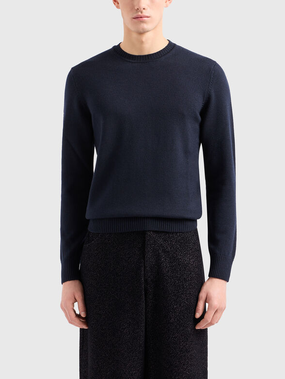 Dark blue wool sweater - 1
