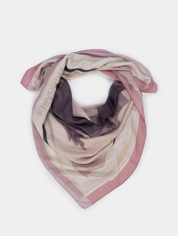 Silk blend logo scarf - 1