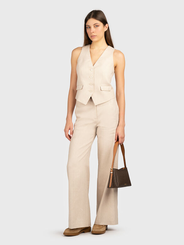 Linen vest with buttons - 1