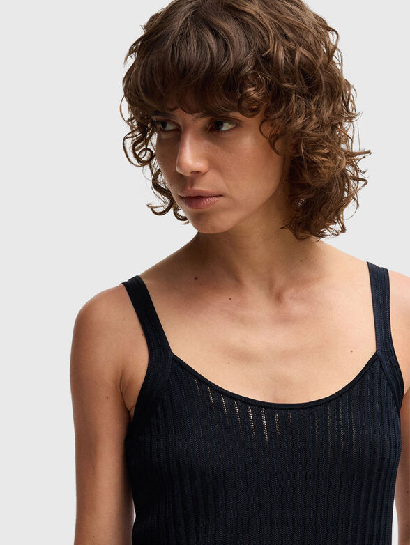 Striped structured knit top - 4