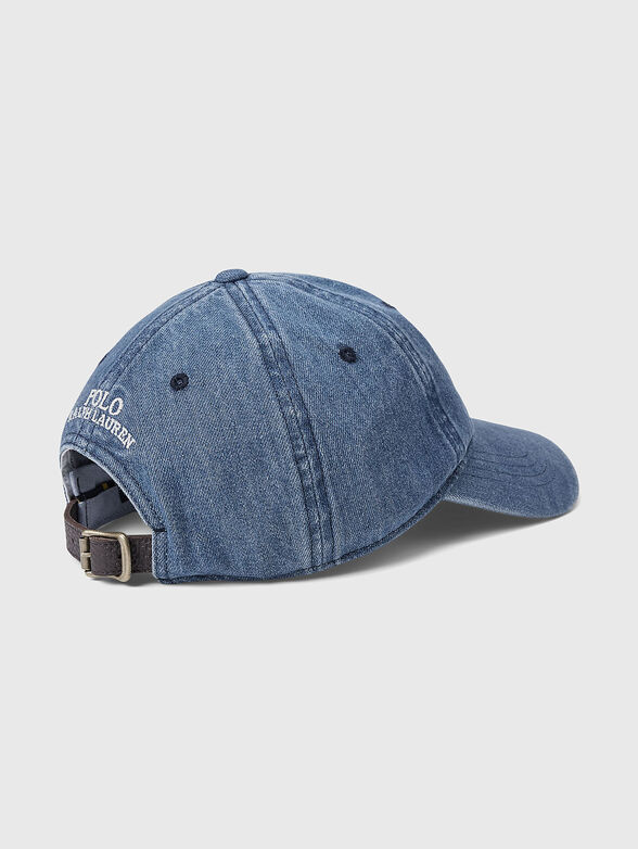 Denim baseball cap with embroidered logo - 2