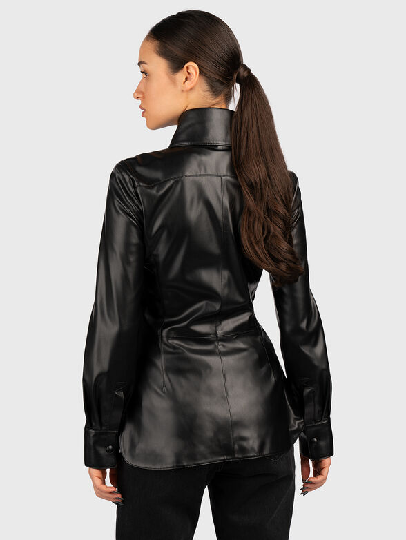 Black eco leather shirt - 2