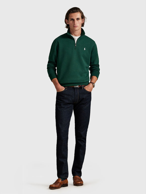 Cotton sweatshirt with zip - 2