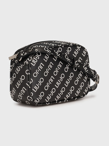 Black crossbody bag with embossed logo - 4