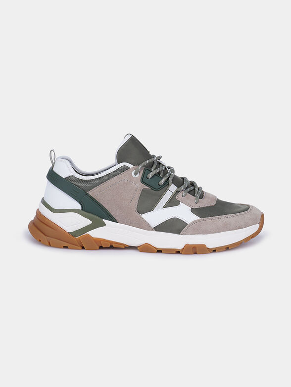 Sneakers in green color with contrasting details - 1