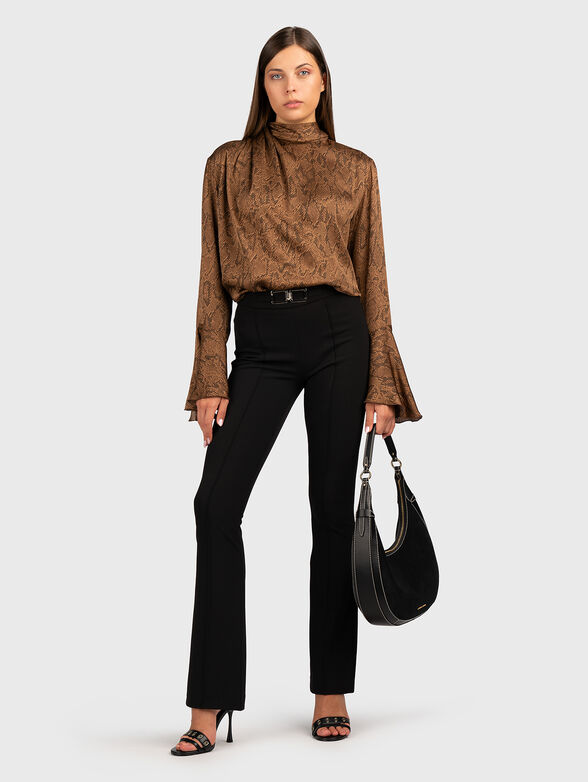 Viscose blouse with accent sleeves - 2