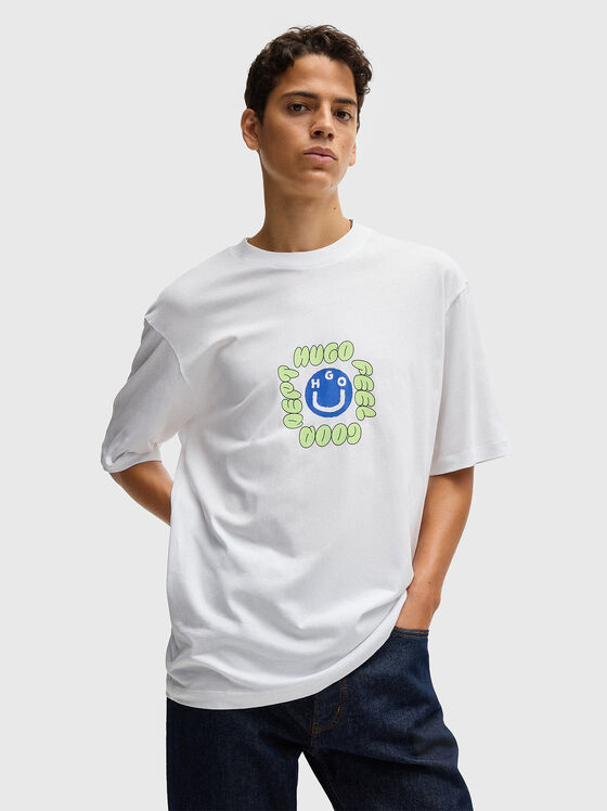 Памучна тениска с принт - 1