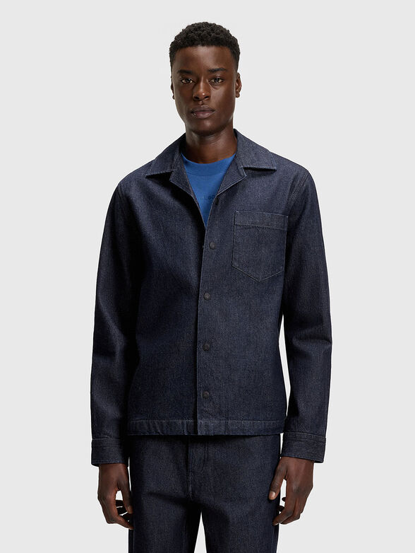 Denim jacket with classic collar - 1