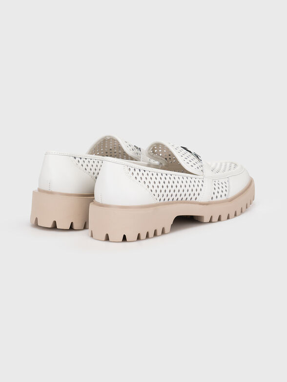 CORA 02 white loafers with perforations - 3