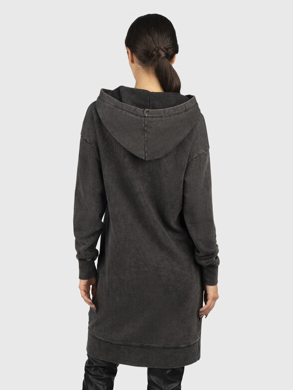 Dress with hood and appliqué rhinestones - 1