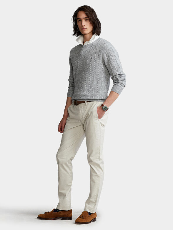 Gray sweater with figural texture - 2