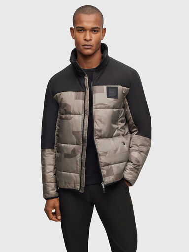 Jacket with black details and monogram print  - 4
