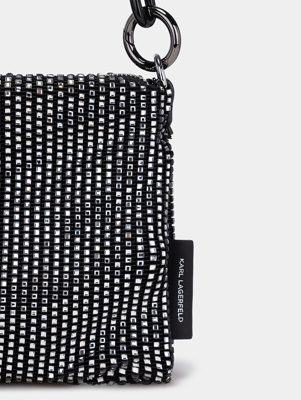 Crossbody bag with appliqued rhinestones - 6