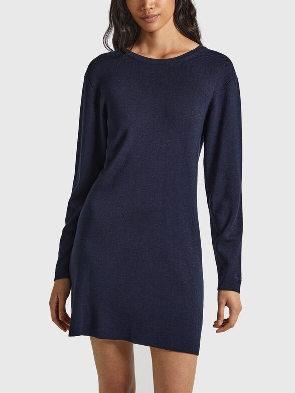 Wool blend dress with accent back - 0