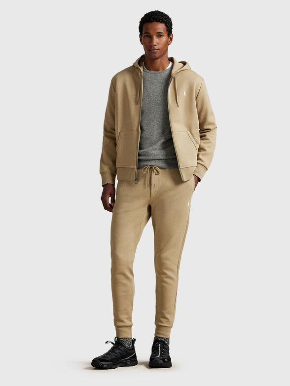 Cotton sports trousers with logo embroidery - 4