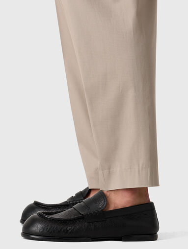 Tapered cotton-blend trousers - 3