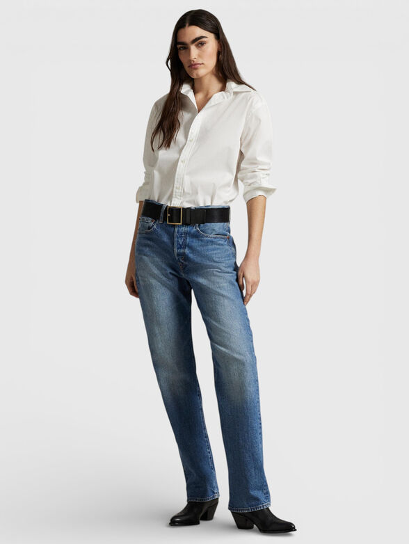 White long-sleeve cotton shirt - 1