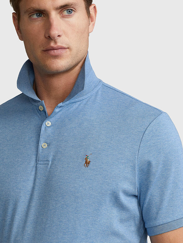 Polo-shirt with multicoloured logo embroidery - 4