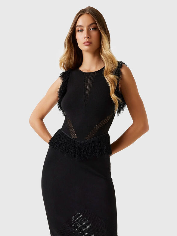 LUISA maxi dress with accent fringe - 3