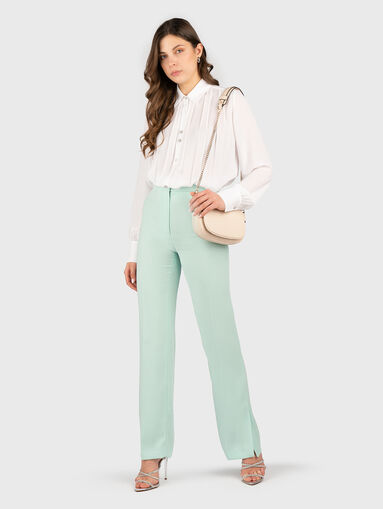 Trousers with high waist and wide legs - 5