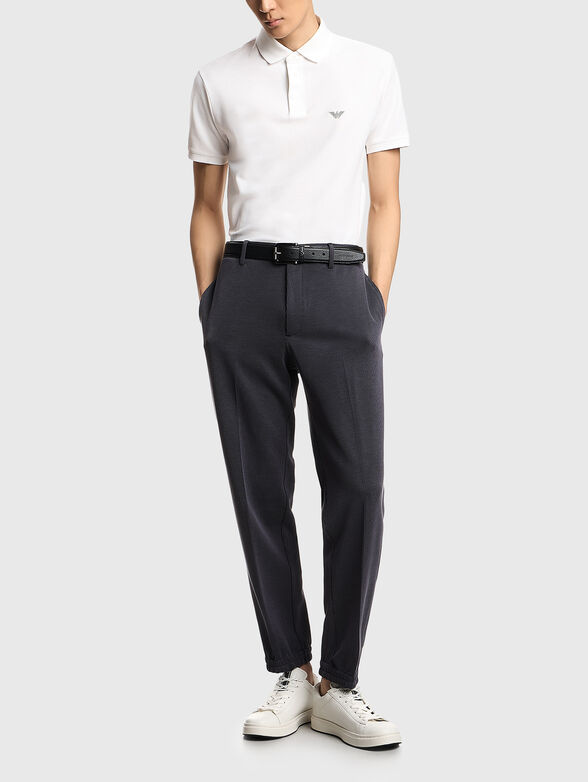 Cotton polo shirt with embroidered logo - 2