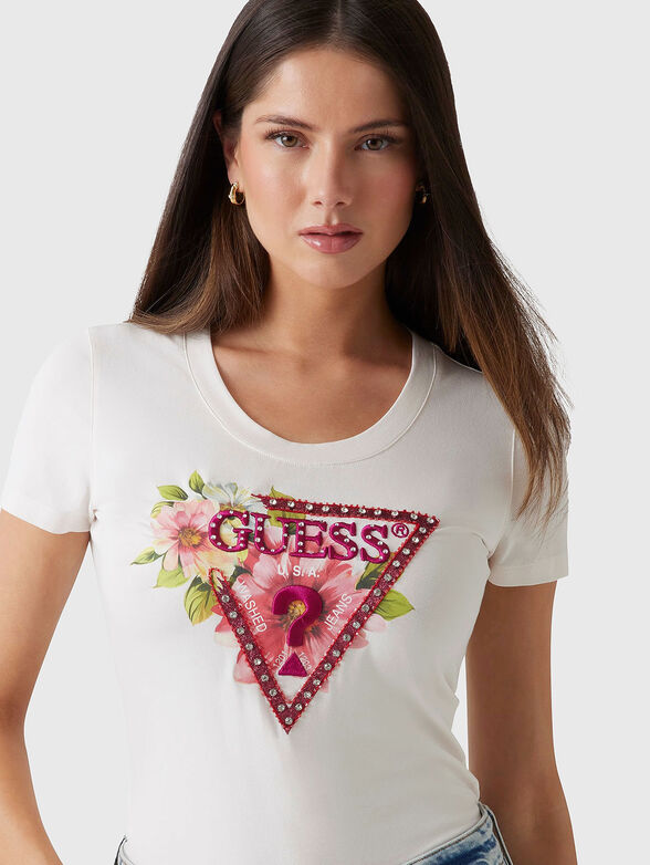Slim T-shirt with floral logo motif - 4