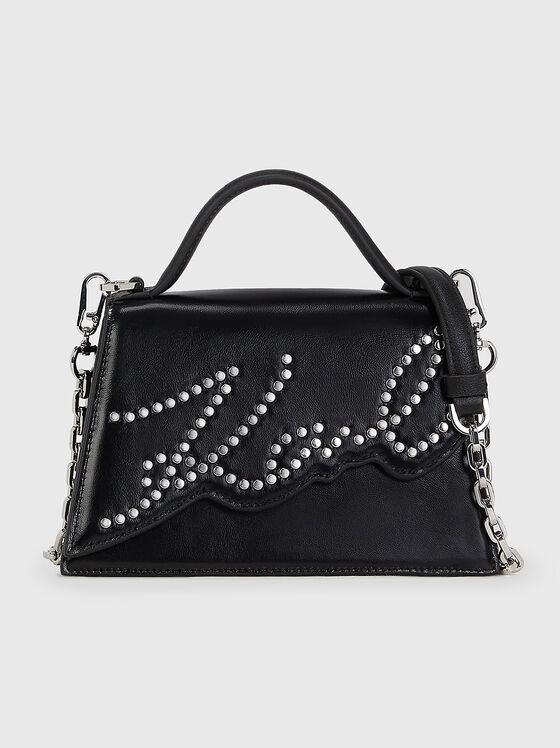 Кожена кросбоди чанта с лого детайл - 1