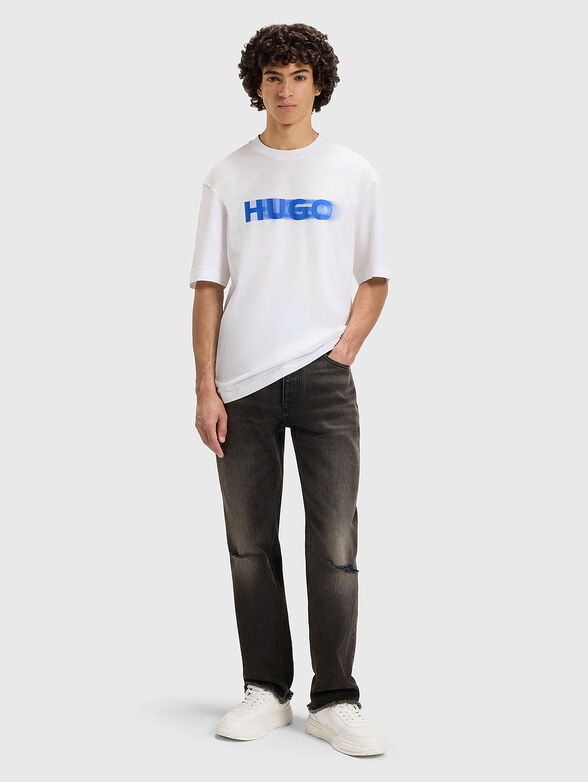 White unisex T-shirt with logo print - 2