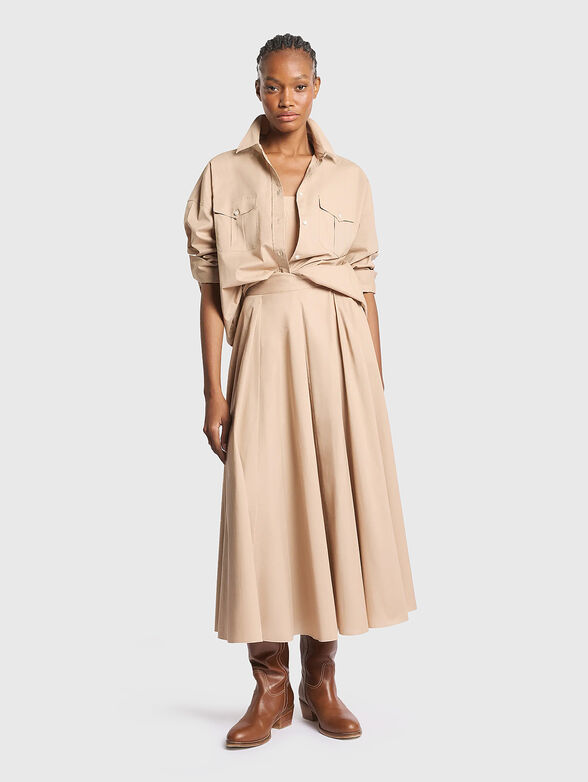 Flared maxi skirt with pleats - 4