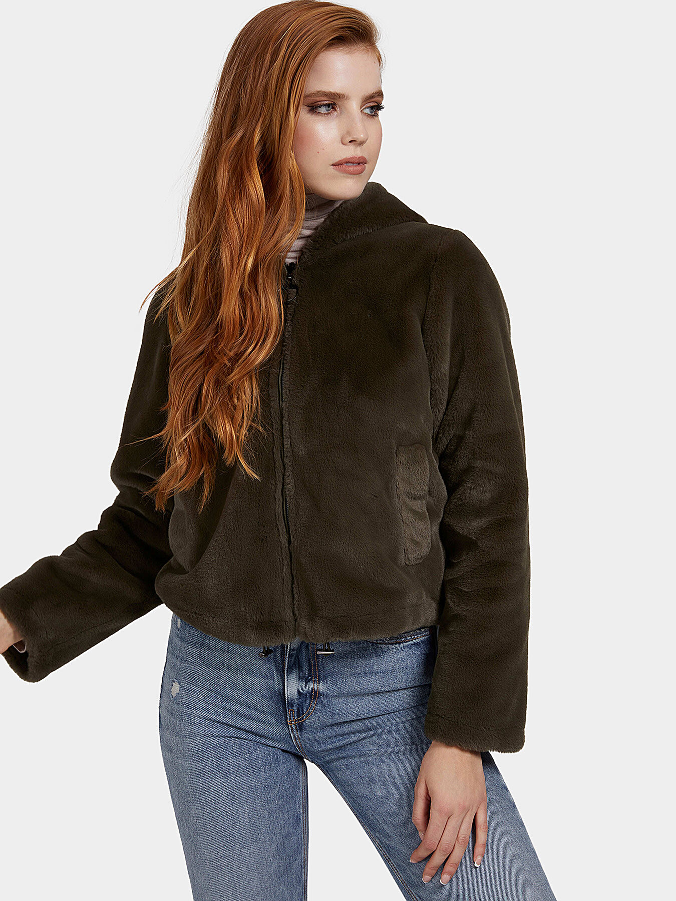 Guess faux shearling jacket deals