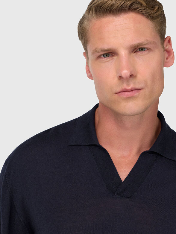 Dark blue wool blend sweater - 4