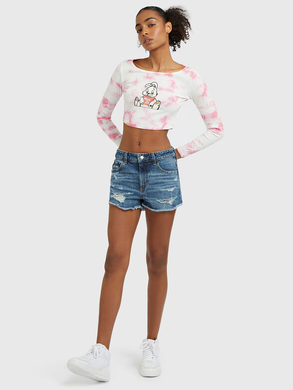 Blue blouse with print - 2