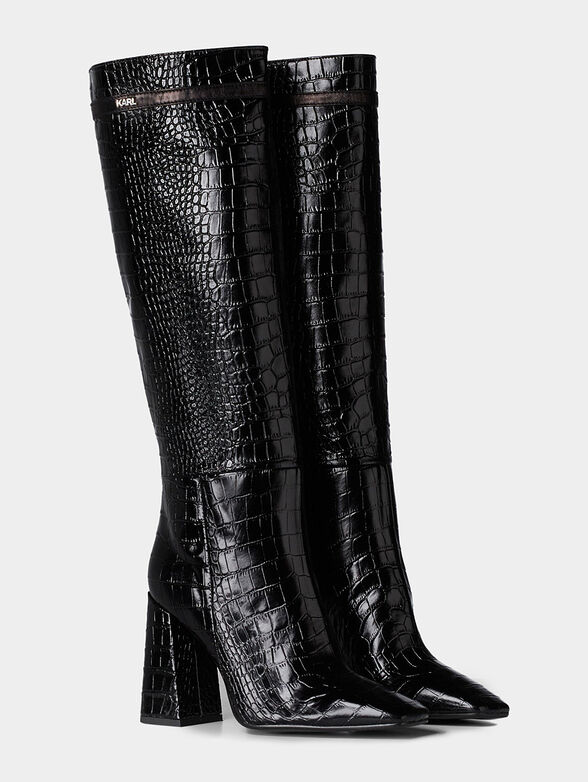 METRO Leather boots with lacquered effect - 1