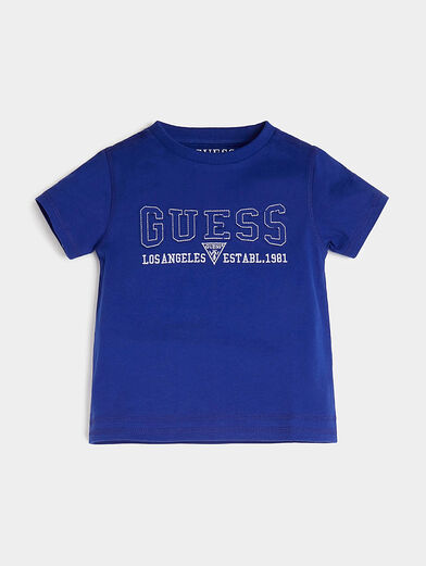Blue T-shirt with logo embroidery - 1