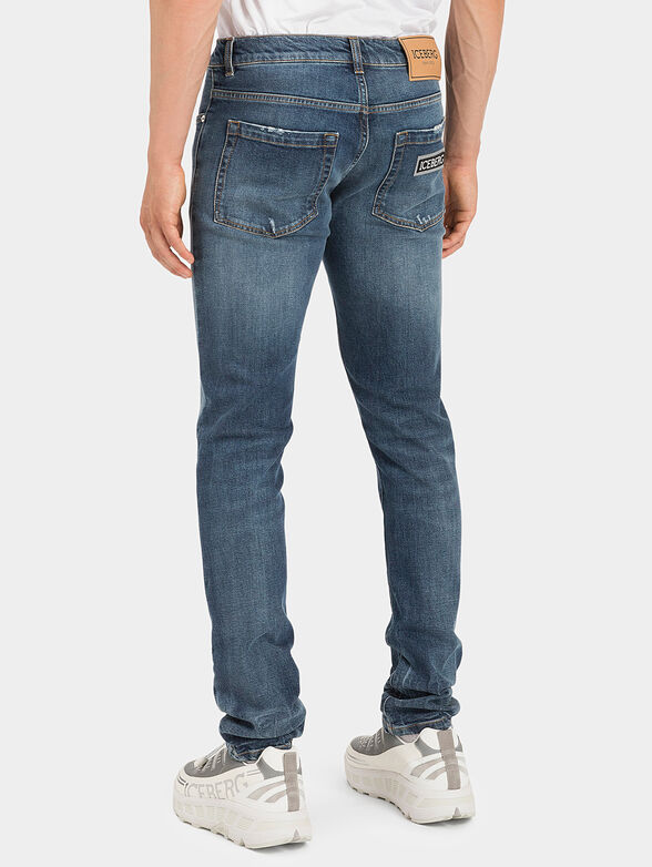 Blue jeans with logo accent - 2
