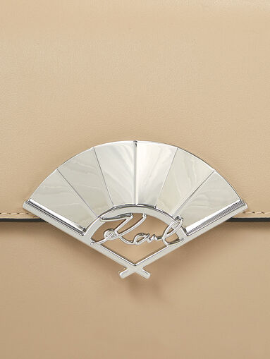 K/SIGNATURE leather crossbody bag in beige - 4