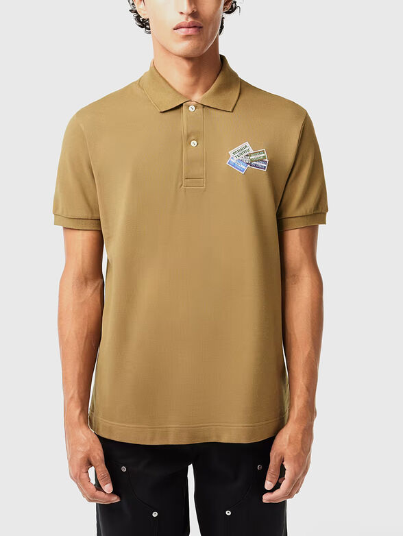 L.12.12 cotton piqu&eacute; badge detail polo shirt - 1