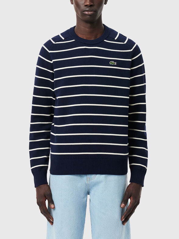 Striped sweater with logo - 0