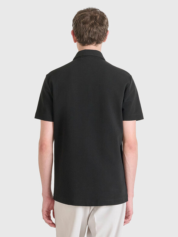 Cotton polo shirt with zip - 2